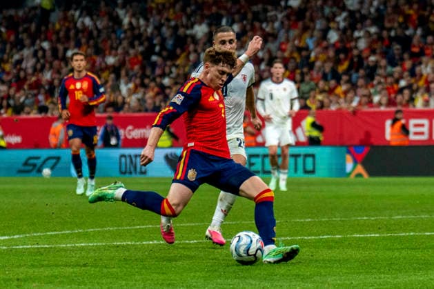 SOCCER- The UEFA Nations League 2026 27 group phase match between Spain and Czech Republic at Carlos Tartiere Stadium on October 03, 2026 in Oviedo, Spain. Victor Munoz of Spain during the UEFA Nations League 2026 27 group phase match between Spain and Czech Republic at Carlos Tartiere Stadium on October 03, 2026 in Oviedo, Spain. Oviedo Asturias Spain EDITORIAL USE ONLY Copyright: xx SENIS-CEBOLLAx xALFAQUIx dpphotos202334