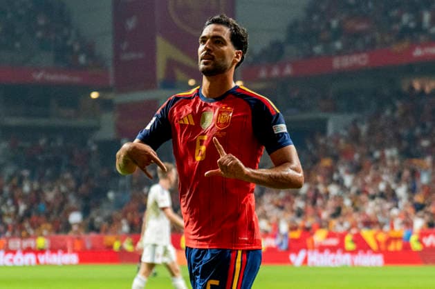 SOCCER- The UEFA Nations League 2026 27 group phase match between Spain and Czech Republic at Carlos Tartiere Stadium on October 03, 2026 in Oviedo, Spain. Mikel Merino of Spain celebrates his goal during the UEFA Nations League 2026 27 group phase match between Spain and Czech Republic at Carlos Tartiere Stadium on October 03, 2026 in Oviedo, Spain. Oviedo Asturias Spain EDITORIAL USE ONLY Copyright: xx SENIS-CEBOLLAx xALFAQUIx dpphotos202340