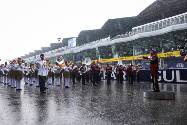F1 - BAHRAIN GRAND PRIX IN MALAYSIA 2026 National Anthem ceremony during the 2026 Formula 1 Bahrain Grand Prix in Malaysia, 16th round of the 2026 Formula One World Championship, WM, Weltmeisterschaft from October 2 to 4, 2026 on the Sepang International Circuit, in Sepang, Malaysia - SepangMalaysia  Copyright: xANTONINxVINCENTx
