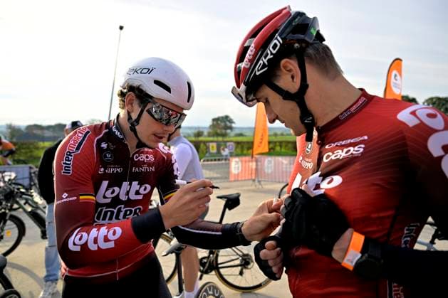 Cycling and Coffee - Lotto Intermarche - Charles Liegeois THIMISTER, BELGIUM - OCTOBER 04 : De Lie Arnaud (BEL) of Lotto Intermarche during the Cycling and Coffee - Lotto Intermarche - Charles Liegeois Fan Day on October 4, 2026 in Thimister, Belgium, 04 10 2026 ( Thimister Belgium  Copyright: xSesx