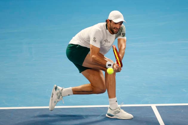 October 4, 2026, Tokyo, Japan: Valentin Vacherot (Monaco) returns a shot against Arthur Fils (France) during their quarterfinal match at the Kinoshita Group Japan Open Tennis Championships at Ariake Colosseum in Tokyo. The tournament runs from September 29 to October 6. Vacherot won 7-5, 4-6, 6-4. Tokyo Japan - ZUMAm191 20261004_aap_m191_100 Copyright: xRodrigoxReyesxMarinx