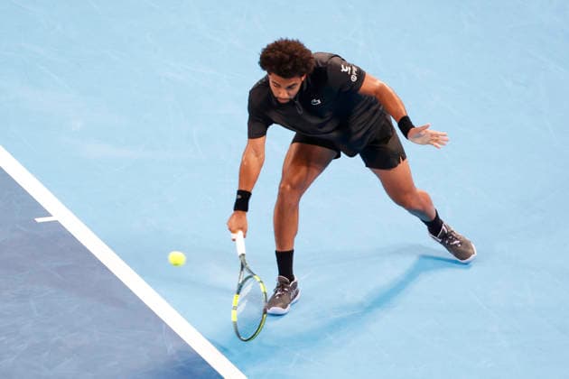 October 4, 2026, Tokyo, Japan: Arthur Fils (France) returns a shot against Valentin Vacherot (Monaco) during their quarterfinal match at the Kinoshita Group Japan Open Tennis Championships at Ariake Colosseum in Tokyo. The tournament runs from September 29 to October 6. Vacherot won 7-5, 4-6, 6-4. Tokyo Japan - ZUMAm191 20261004_aap_m191_132 Copyright: xRodrigoxReyesxMarinx