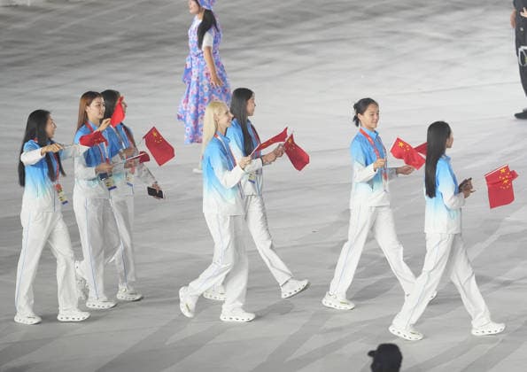 (261004) -- NAGOYA, Oct. 4, 2026 -- Delegation of China parade into the stadium during the closing ceremony of the 20th Asian Games Aichi-Nagoya 2026 in Nagoya, Japan, Oct. 4, 2026. ) (SP)JAPAN-NAGOYA-ASIAN GAMES-CLOSING CEREMONY JiaxYuchen