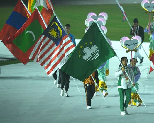 (261004) -- NAGOYA, Oct. 4, 2026 -- Flag-bearers of delegations parade into the stadium during the closing ceremony of the 20th Asian Games Aichi-Nagoya 2026 in Nagoya, Japan, Oct. 4, 2026. ) (SP)JAPAN-NAGOYA-ASIAN GAMES-CLOSING CEREMONY CheongxKamxKa 