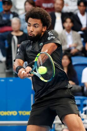 October 4, 2026, Tokyo, Japan: Arthur Fils (France) returns a shot against Valentin Vacherot (Monaco) during their quarterfinal match at the Kinoshita Group Japan Open Tennis Championships at Ariake Colosseum in Tokyo. The tournament runs from September 29 to October 6. Vacherot won 7-5, 4-6, 6-4. Tokyo Japan - ZUMAm191 20261004_aap_m191_118 Copyright: xRodrigoxReyesxMarinx