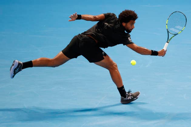 October 4, 2026, Tokyo, Japan: Arthur Fils (France) returns a shot against Valentin Vacherot (Monaco) during their quarterfinal match at the Kinoshita Group Japan Open Tennis Championships at Ariake Colosseum in Tokyo. The tournament runs from September 29 to October 6. Vacherot won 7-5, 4-6, 6-4. Tokyo Japan - ZUMAm191 20261004_aap_m191_117 Copyright: xRodrigoxReyesxMarinx