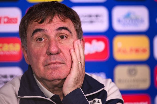 October 4, 2026: Head coach Gheorghe Hagi of the Romanian men’s national soccer team at a press conference on October 4, 2026 in Bucharest. Photo by Ludvig Thunman, BILDBYRAN. Code: LT LT0825. soccer, football, Fotball Nations League, UEFA Nations League, press conference, Romania, bbeng, soccer, football, Fotball Nations League, UEFA Nations League, press conference, Romaniabbeng Copyright: LUDVIGxTHUNMAN BB261004LT005