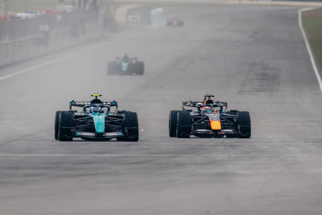 FORMULA 1 GULF AIR BAHRAIN GRAND PRIX IN MALAYSIA 2026 Andrea Kimi Antonelli (Mercedes AMG Petronas Formula One Team, 12) and Max Verstappen (Oracle Red Bull Racing, 03) battling for the lead at the Bahrain GP in Malaysia 2026 04 10 2026