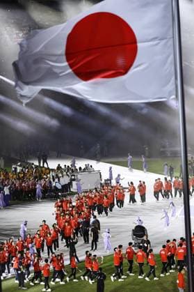Aichi-Nagoya Asian Games: Closing ceremony Japanese athletes march during the closing ceremony of the Aichi-Nagoya Asian Games at Mizuho Park Athletic Stadium in Nagoya, central Japan, on Oct. 4, 2026. A14AA0005630015P