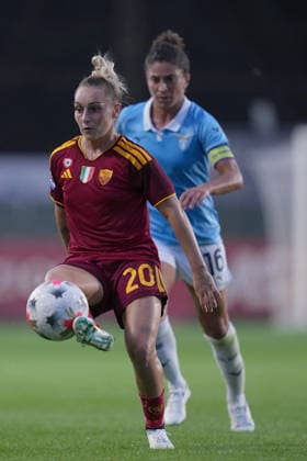 Roma™s Giada Greggi during the Serie A Women soccer match between Roma and Lazio at the Rome s Tre Fontane stadium, Italy - Saturday October 3, 2026 - Soccer ( Photo by Alfredo Falcone LaPresse )  Copyright: xAlfredoxFalcone LaPressex