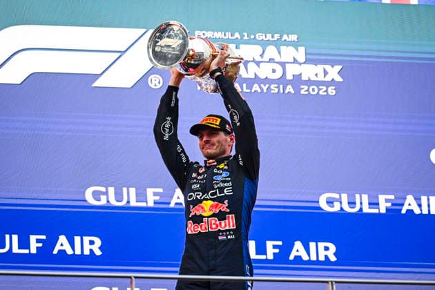 F1 - BAHRAIN GRAND PRIX IN MALAYSIA 2026 VERSTAPPEN Max (nld), Red Bull Racing Ford RB22, portrait, on the podium during the 2026 Formula 1 Bahrain Grand Prix in Malaysia, 16th round of the 2026 Formula One World Championship, WM, Weltmeisterschaft from October 2 to 4, 2026 on the Sepang International Circuit, in Sepang, Malaysia - SepangMalaysia  Copyright: xALBERTOxVIMERCATIx