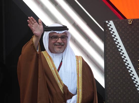 2026 Formula 1 Gulf Air Bahrain Grand Prix, October 4, 2026, Sepang International Circuit, Kuala Lumpur, 2026 Formula 1 Gulf Air Bahrain Grand Prix, Podium, Prince Hamad bin Isa Al Khalifa of Bahrain, Kuala Lumpur, Sepang International Circuit, Malaysia Copyright: xNordphotox xBraticx