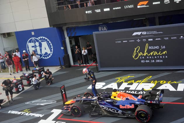 2026 Formula 1 Gulf Air Bahrain Grand Prix, October 4, 2026, Sepang International Circuit, Kuala Lumpur, 2026 Formula 1 Gulf Air Bahrain Grand Prix, Winner: Max Verstappen (NLD), Oracle Red Bull Racing, Kuala Lumpur, Sepang International Circuit, Malaysia Copyright: xNordphotox xBraticx