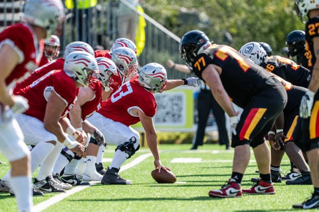 AMERICAN FOOTBALL - IFAF EC, AUT vs BEL SALZBURG,AUSTRIA,04.OCT.26 - AMERICAN FOOTBALL - IFAF European Championship, EM, Europameisterschaft Austria vs Belgium. Image shows Benjamin Liedlbauer (AUT).  GEPAxpictures xJulioxArellano