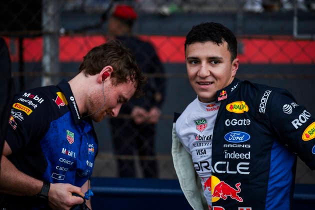 HADJAR Isack (FRA), Red Bull Racing Ford RB22, portrait at the 2026 Bahrain F1 Grand Prix (Round 16) in Malaysia; NORRIS Lando (GBR), McLaren F1 Team MCL40, in action at the 2026 Bahrain F1 Grand Prix (Round 16) in Malaysia; HADJAR Isack (FRA), Red Bull Racing Ford RB22, portrait during the 2026 Formula 1 Bahrain Grand Prix in Malaysia, the 16th round of the 2026 Formula One World Championship from October 2 to 4, 2026, at the Sepang International Circuit in Sepang, Malaysia. Photo by Eric Alonso, DPPI Malaysia