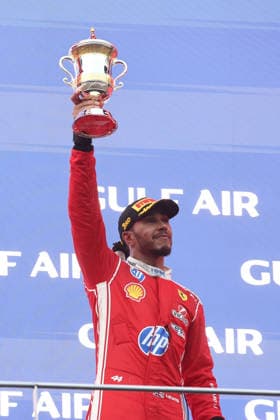 F1 Bahrain Grand Prix In Malaysia SEPANG, MALAYSIA - OCTOBER 4: Lewis Hamilton of Ferrari on the podium after the Formula 1 Bahrain Grand Prix at Sepang International Circuit in Sepang, Malaysia on October 4, 2026. Jakub Porzycki Anadolu Sepang Malaysia. Editorial use only. Please get in touch for any other usage.  Copyright: x2026xAnadoluxJakubxPorzyckix