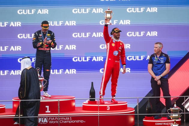 F1 - BAHRAIN GRAND PRIX IN MALAYSIA 2026 podium HAMILTON Lewis (gbr), Scuderia Ferrari SF-26, portrait during the 2026 Formula 1 Bahrain Grand Prix in Malaysia, 16th round of the 2026 Formula One World Championship, WM, Weltmeisterschaft from October 2 to 4, 2026 on the Sepang International Circuit, in Sepang, Malaysia - SepangMalaysia  Copyright: xANTONINxVINCENTx
