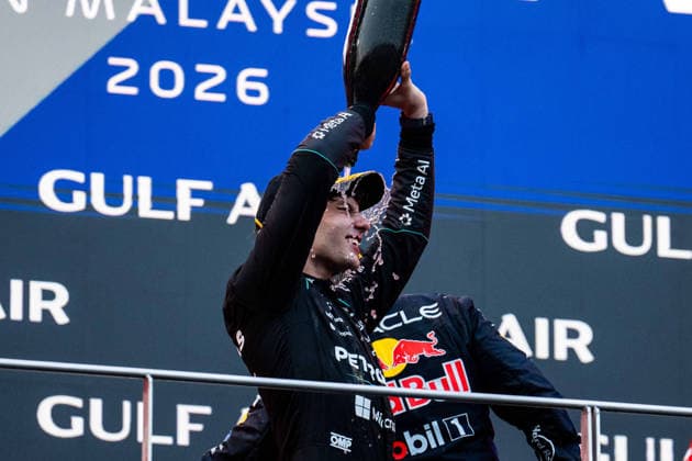 F1 - BAHRAIN GRAND PRIX IN MALAYSIA 2026 podium KIMI ANTONELLI Andrea (ita), Mercedes AMG F1 Team W17, portrait during the 2026 Formula 1 Bahrain Grand Prix in Malaysia, 16th round of the 2026 Formula One World Championship, WM, Weltmeisterschaft from October 2 to 4, 2026 on the Sepang International Circuit, in Sepang, Malaysia - SepangMalaysia  Copyright: xALBERTOxVIMERCATIx