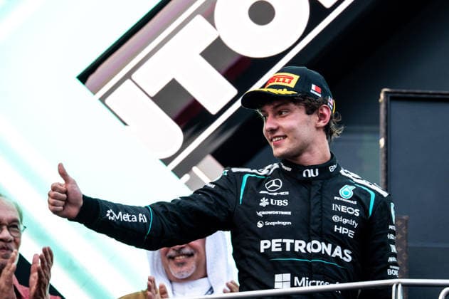 F1 - BAHRAIN GRAND PRIX IN MALAYSIA 2026 podium KIMI ANTONELLI Andrea (ita), Mercedes AMG F1 Team W17, portrait during the 2026 Formula 1 Bahrain Grand Prix in Malaysia, 16th round of the 2026 Formula One World Championship, WM, Weltmeisterschaft from October 2 to 4, 2026 on the Sepang International Circuit, in Sepang, Malaysia - SepangMalaysia  Copyright: xALBERTOxVIMERCATIx