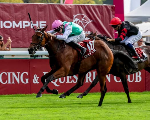 October 4, 2026, Paris, USA: Amusingly (GB) (10) ridden by Colin Keane wins the Qatar Prix Jean-luc Lagardere (Group 1) during Qatar Prix de lâ€⠢arc de Triomphe day at Longchamp Racecourse in Paris, France on October 4, 2026. Eclipse Sportswire CSM Paris USA - ZUMAcs17 20261004_faf_cs17_041 Copyright: xSandraxScherningx