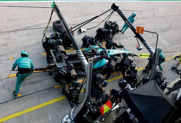 12 KIMI ANTONELLI Andrea (ITA), Mercedes AMG F1 Team W17, action from the 2026 Bahrain F1 GP 16 in Malaysia 63 RUSSELL George (GBR), Mercedes AMG F1 Team W17, action F1 GP 16 Bahrain 2026 in Malaysia KIMI ANTONELLI Andrea (ITA), Mercedes AMG F1 Team W16, portrait from the 2026 Bahrain F1 Grand Prix in Malaysia, during the 2026 Formula 1 Bahrain Grand Prix in Malaysia, the 16th round of the 2026 Formula One World Championship held from October 2 to 4, 2026 at the Sepang International Circuit in Sepang, Malaysia. Photo by Jiri Krenek, Active Pictures, Malaysia