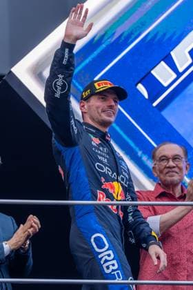 October 4, 2026, Kuala Lumpur, Malaysia: Max Verstappen (NLD) (Oracle Red Bull Racing) on the podium after the race of the Formula 1 Bahrain Grand Prix In Malaysia 2026 at the Sepang International Circuit. Kuala Lumpur Malaysia - ZUMAs197 20261004_aaa_s197_014 Copyright: xLucaxMartinix