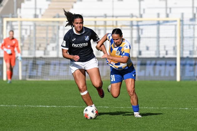 Soccer I Women I 2026–2027 Season I 2. Bundesliga I Matchday 8 I FC Carl Zeiss Jena vs. SC Sand I October 4, 2026 Melissa Ugochukwu 7, SC Sand, Nelly Juckel 31, FC Carl Zeiss Jena, Ernst Abbe Sportfeld, ad hoc Arena, Thuringia, Germany Copyright: xLobeca InesxHähnelx