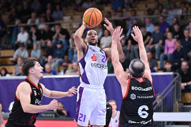 BG Göttingen vs. SBB Börde Baskets Wolmirstedt, October 4, 2026, Göttingen Basketball, 2nd Bundesliga, ProA, BG Göttingen vs. SBB Börde Baskets Wolmirstedt, Matchday 3, Sparkassen Arena, Zach Jackson, BG Göttingen, Göttingen, Lower Saxony, Germany