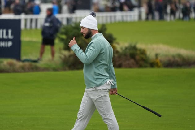 RECORD DATE NOT STATED 4th October 2026; Old Course at St Andrews, St Andrews, Scotland; DP World Tour Golf, Alfred Dunhill Links Championship, Final Day; Rocco Repetto Taylor gives a thumbs up gesture as he walks off the 1st green having made birdie AlecxBrown