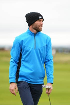 RECORD DATE NOT STATED 4th October 2026; Old Course at St Andrews, Mount Melville, Scotland; DP World Tour Golf, Alfred Dunhill Links Championship, Final Day; James Milner, former professional football player on the 17th hole AlecxBrown