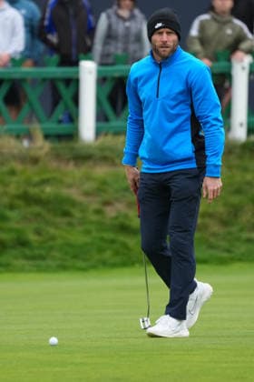 RECORD DATE NOT STATED 4th October 2026; Old Course at St Andrews, Mount Melville, Scotland; DP World Tour Golf, Alfred Dunhill Links Championship, Final Day; James Milner, former professional football walks across the 18th green AlecxBrown