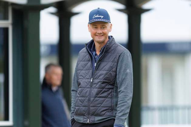 RECORD DATE NOT STATED 4th October 2026; Old Course at St Andrews, Mount Melville, Scotland; DP World Tour Golf, Alfred Dunhill Links Championship, Final Day; Musician Tom Chaplin walks to the first tee DavidxYoung