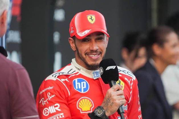 October 4, 2026, Sepang, Selangor, Malaysia: Scuderia Ferrari HP driver Lewis Hamilton (44) celebrates after finishing third in the Formula 1 Gulf Air Bahrain Grand Prix in Malaysia at the PETRONAS Sepang International Circuit, in Sepang, Selangor, Malaysia. Sepang Malaysia - ZUMAk197 20261004_zsp_k197_024 Copyright: xRanjithxKumarx