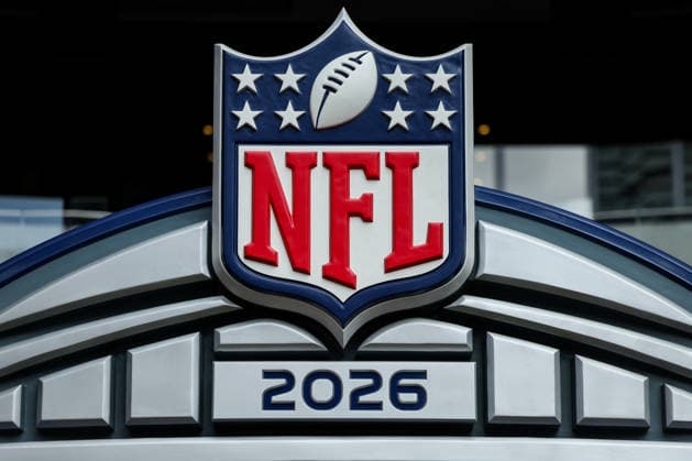 4th October 2026; Tottenham Hotspur Stadium, London, England; NFL, American Football Herren, USA International Series American Football, Washington Commanders versus Indianapolis Colts; A detail view of the NFL shield HenningxVonxJagow