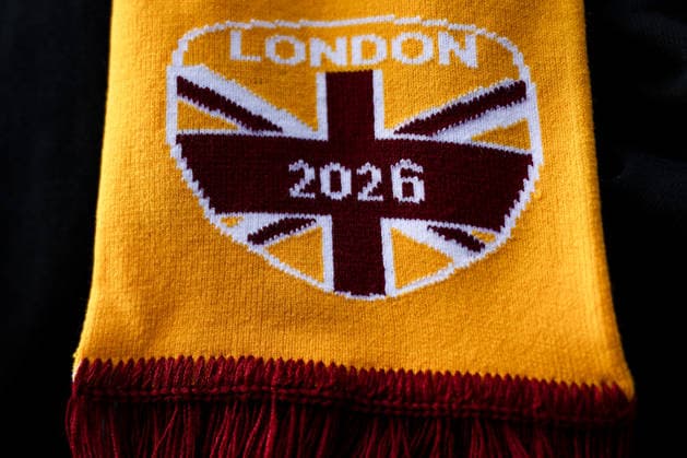 4th October 2026; Tottenham Hotspur Stadium, London, England; NFL, American Football Herren, USA International Series American Football, Washington Commanders versus Indianapolis Colts; A detailed view of a NFL London scarf HenningxVonxJagow