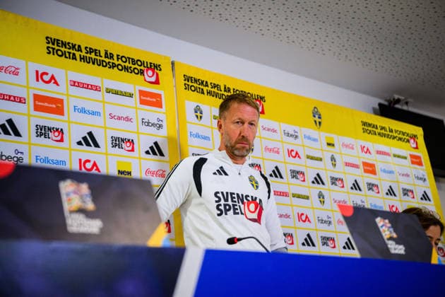 October 4, 2026: Head coach Graham Potter of the Swedish men’s national soccer team at a press conference on October 4, 2026 in Bucharest. Photo by Ludvig Thunman, BILDBYRAN. Code: LT LT0827. soccer, football, fotball, Nations League, UEFA Nations League, press conference, Sweden, Sweden A, bbeng, soccer, football, fotball, Nations League, UEFA Nations League, press conference press conference Sweden Sweden Sweden A BBENG Copyright: LUDVIGxTHUNMAN BB261004LT070