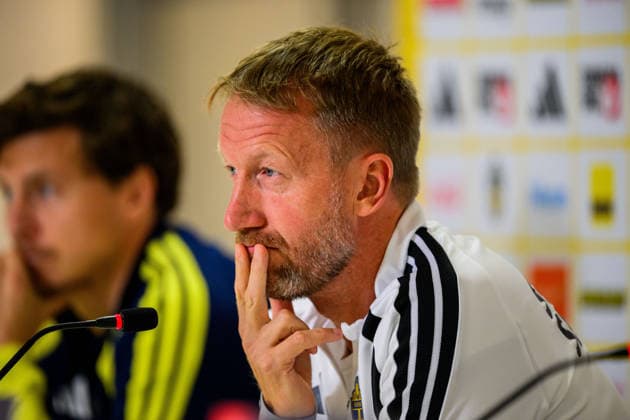 October 4, 2026: Head coach Graham Potter of the Swedish men’s national soccer team at a press conference on October 4, 2026 in Bucharest. Photo by Ludvig Thunman, BILDBYRAN. Code: LT LT0827. soccer, football, fotball, Nations League, UEFA Nations League, press conference, Sweden, Sweden A, bbeng, soccer, football, fotball, Nations League, UEFA Nations League, press conference press conference Sweden Sweden Sweden A BBENG Copyright: LUDVIGxTHUNMAN BB261004LT075