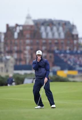 Michael Stewart reacts after missing a birdie putt on the 15th green Alfred Dunhill Links Championship, Round 4, The Old Course, St Andrews, UK, Scotland - 04 Oct 2026 United Kingdom  Copyright: xStuartxWallace Shutterstockx 17185331b