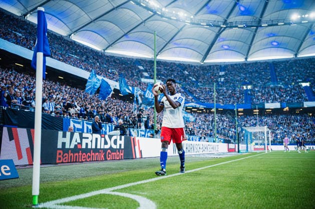 Friendly Match: Hamburger SV vs. FC Copenhagen, October 4, 2026; Albert Sambi Lokonga, Hamburger SV; 6 corner kicks; Soccer; Friendly Match: Hamburger SV vs. FC Copenhagen on October 4, 2026, at the Volksparkstadion, Hamburg DFL regulations prohibit any use of photographs as image sequences and or quasi-video Copyright: xBEAUTIFULxSPORTS Tonhäuserx