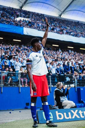 Friendly Match: Hamburger SV vs. FC Copenhagen, October 4, 2026; Albert Sambi Lokonga, Hamburger SV; 6 corner kicks; Soccer; Friendly Match: Hamburger SV vs. FC Copenhagen on October 4, 2026, at the Volksparkstadion, Hamburg DFL regulations prohibit any use of photographs as image sequences and or quasi-video Copyright: xBEAUTIFULxSPORTS Tonhäuserx
