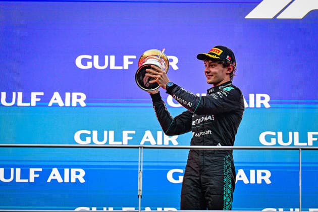 Podium of the Race during the Race of Formula 1 Gulf Air Bahrain Grand Prix in Malaysia 2026 at Sepang International Circuit in Sepang, Malaysia. Round 16 of 23 of the 2026 FIA Formula One World Championship, WM, Weltmeisterschaft held October 2-4, 2026. The race was relocated from Bahrain to Malaysia and held at Sepang International Circuit. Formula 1 Gulf Air Bahrain Grand Prix in Malaysia 2026 - Round 16 of 23 - Sepang International Circuit, Sepang, Malaysia F1-2026-R04-BHR