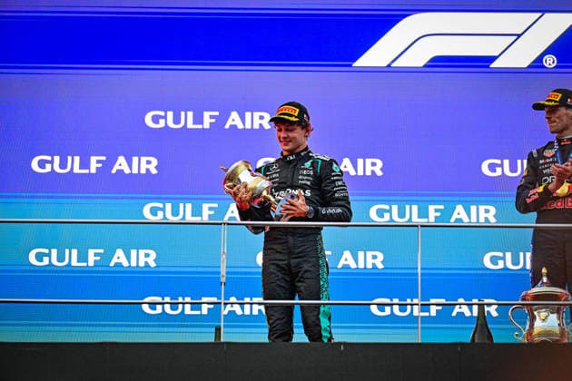 Podium of the Race during the Race of Formula 1 Gulf Air Bahrain Grand Prix in Malaysia 2026 at Sepang International Circuit in Sepang, Malaysia. Round 16 of 23 of the 2026 FIA Formula One World Championship, WM, Weltmeisterschaft held October 2-4, 2026. The race was relocated from Bahrain to Malaysia and held at Sepang International Circuit. Formula 1 Gulf Air Bahrain Grand Prix in Malaysia 2026 - Round 16 of 23 - Sepang International Circuit, Sepang, Malaysia F1-2026-R04-BHR