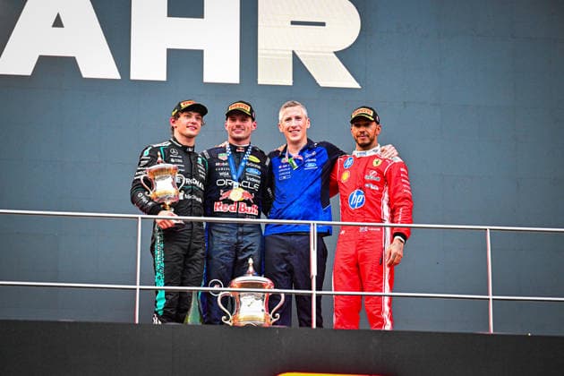 Podium of the Race during the Race of Formula 1 Gulf Air Bahrain Grand Prix in Malaysia 2026 at Sepang International Circuit in Sepang, Malaysia. Round 16 of 23 of the 2026 FIA Formula One World Championship, WM, Weltmeisterschaft held October 2-4, 2026. The race was relocated from Bahrain to Malaysia and held at Sepang International Circuit. Formula 1 Gulf Air Bahrain Grand Prix in Malaysia 2026 - Round 16 of 23 - Sepang International Circuit, Sepang, Malaysia F1-2026-R04-BHR