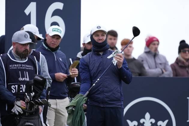 Michael Stewart on the 16th tee Alfred Dunhill Links Championship, Round 4, The Old Course, St Andrews, UK, Scotland - 04 Oct 2026 United Kingdom  Copyright: xStuartxWallace Shutterstockx 17185331c