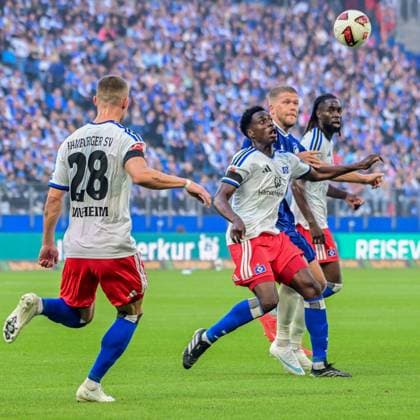 Lokonga Albert Sambi HSV 14 Andreas Cornelius Copenhagen Germany, Hamburg, Volksparkstadion, soccer, Bundesliga 1, friendly, Hamburger SV FC Copenhagen