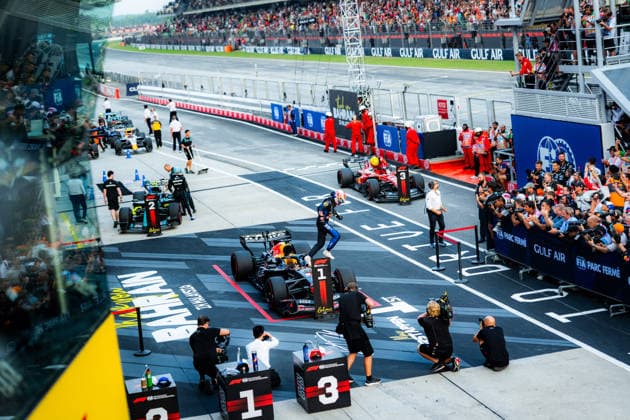 2026 Malaysian Grand Prix - Max Verstappen MAX VERSTAPPEN 1 (NED) of Oracle Red Bull Racing (Red Bull Racing RB22) celebrating his win on Sunday Race Day during the 2026 Formula 1 Gulf Air Bahrain Grand Prix in Malaysia at Sepang International Circuit in Kuala Lumpur, Malaysia, on October 4, 2026. Photo by Antoine LAPEYRE Reveries Agency ABACAPRESS.COM Kuala Lumpur Malaysia Copyright: xAntoinexLapeyre ReveriesxAgency ABACAx