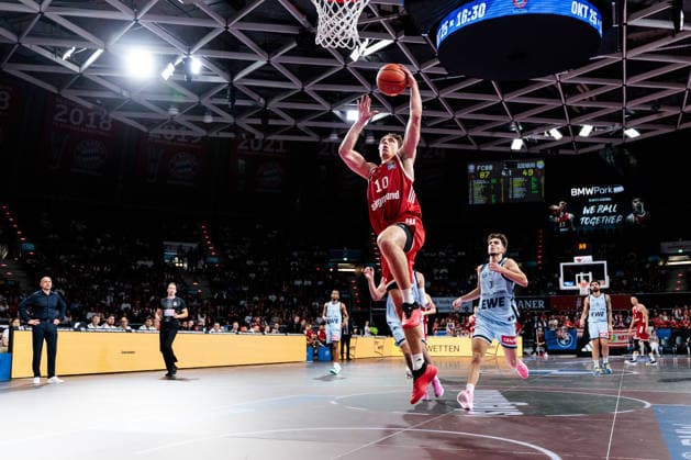 easyCredit Basketball Bundesliga: FC Bayern Munich vs. EWE Baskets Oldenburg, October 4, 2026; Justinian Jessup of FC Bayern Munich, 10 points; easyCredit Basketball Bundesliga: FC Bayern Munich vs. EWE Baskets Oldenburg, Munich, BMW Park, October 4, 2026 Copyright: xBEAUTIFULxSPORTS Wunderlx