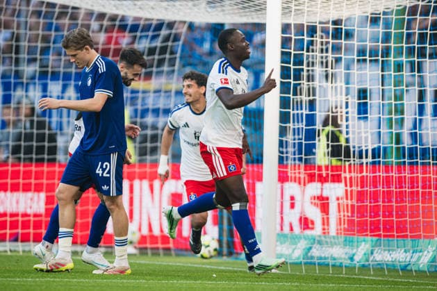 Friendly Match: Hamburger SV vs. FC Copenhagen, October 4, 2026—GOAL, CELEBRATION by Kofi Amoako (Hamburger SV), 22–1 0. Soccer, Friendly Match: Hamburger SV vs. FC Copenhagen on October 4, 2026, at the Volksparkstadion, Hamburg. DFL regulations prohibit any use of photographs as image sequences and or quasi-video. Copyright: xBEAUTIFULxSPORTS Tonhäuserx