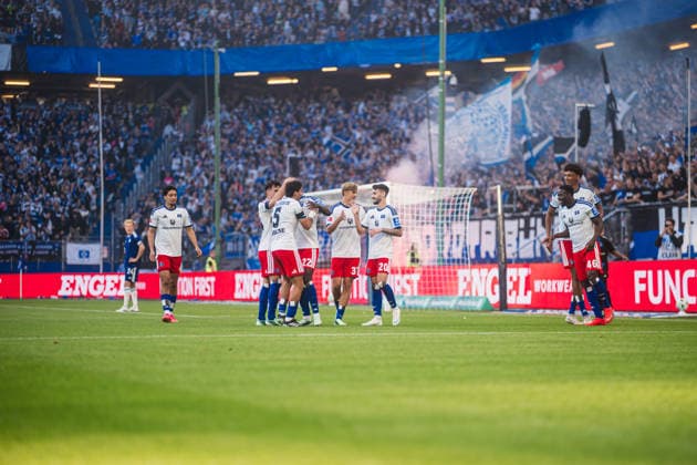 Friendly Match: Hamburger SV vs. FC Copenhagen, October 4, 2026—GOAL, CELEBRATION by Kofi Amoako (Hamburger SV), 22–1 0. Soccer, Friendly Match: Hamburger SV vs. FC Copenhagen on October 4, 2026, at the Volksparkstadion, Hamburg. DFL regulations prohibit any use of photographs as image sequences and or quasi-video. Copyright: xBEAUTIFULxSPORTS Tonhäuserx