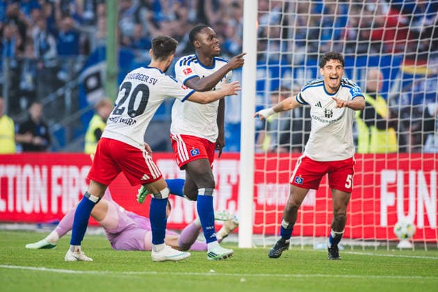 Friendly Match: Hamburger SV vs. FC Copenhagen, October 4, 2026—GOAL, CELEBRATION by Kofi Amoako (Hamburger SV), 22–1. Soccer, Friendly Match: Hamburger SV vs. FC Copenhagen on October 4, 2026, at Volksparkstadion, Hamburg. DFL regulations prohibit any use of photographs as image sequences and or quasi-video. Copyright: xBEAUTIFULxSPORTS Tonhäuserx